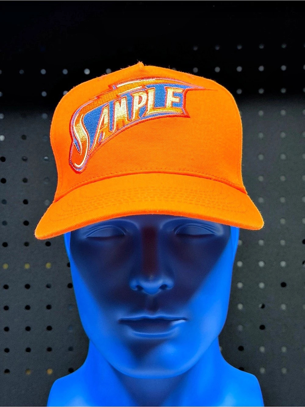 Orange "SAMPLE" Logo Baseball Cap